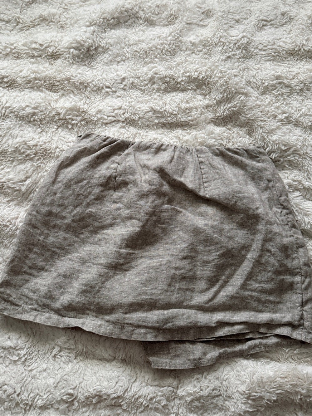 Quince Taupe Wrap Linen Skirt - Picture 5 of 8